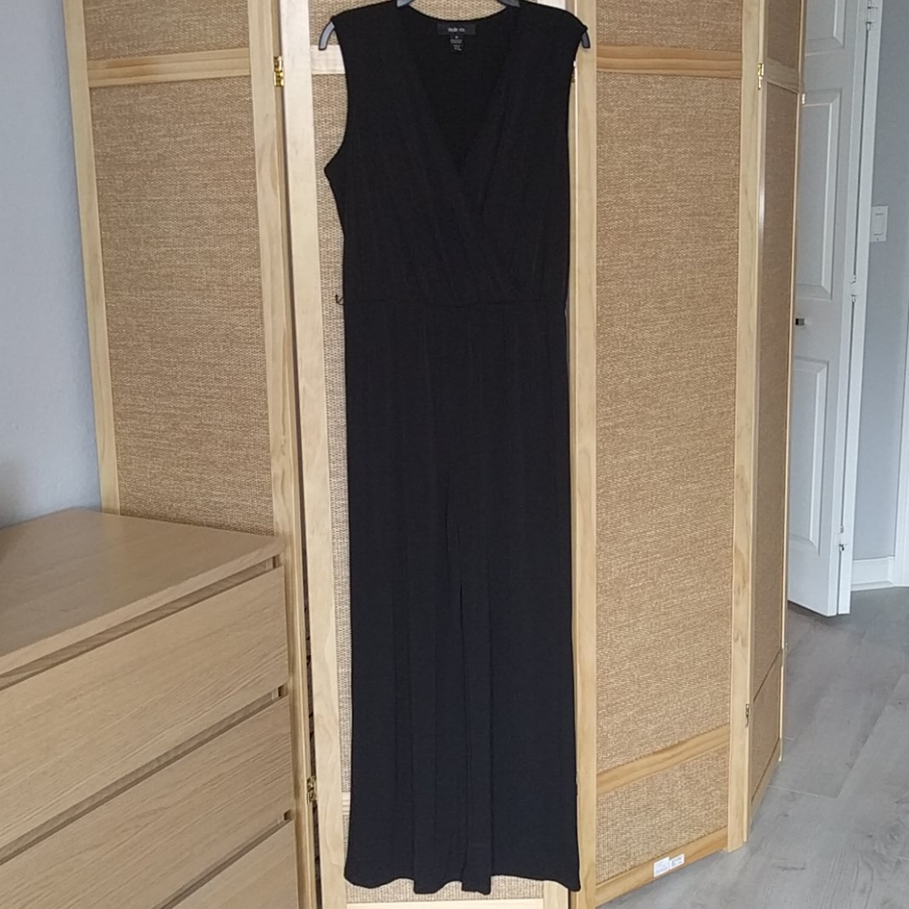 Style&Co Black Sleeveless Jumpsuits